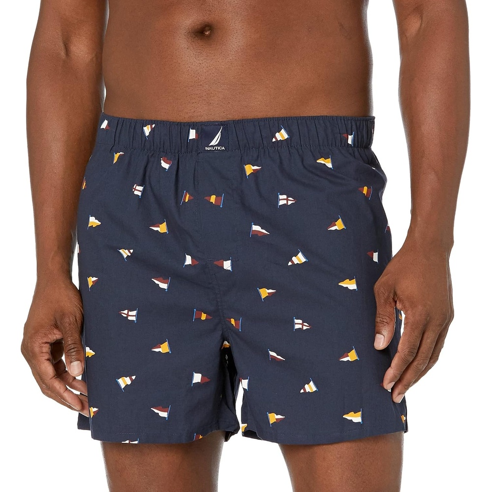 image:imageNautica Mens Classic Cotton Woven BoxerPennant Flagspeacoat