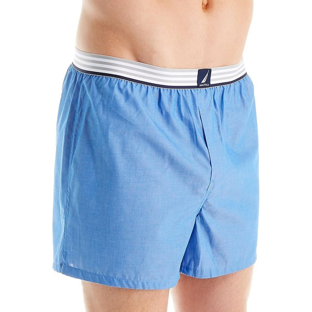 image:imageNautica Mens Classic Cotton Woven BoxerSea Cobalt