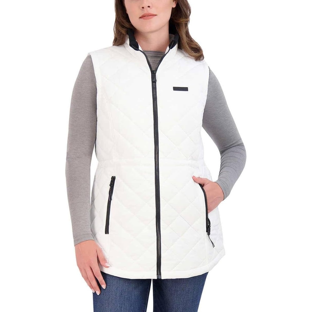 image:imageNautica Womens Stretch Puffer Vest Waterresistant Transitional Outerwear Layer With Detachable HoodWhite