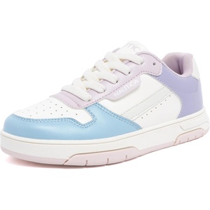 Nautica Girls Sneakers, Stylish Low-Top Tennis Shoes with Cushioned Insole for Everyday Wear, Toddler, Little Kids and Big Kids, Lace-Up/Bungee(Cream Blue-gienae)
