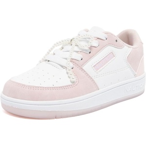Nautica Girls Sneakers, Stylish Low-Top Tennis Shoes with Cushioned Insole for Everyday Wear, Toddler, Little Kids and Big Kids, Lace-Up/Bungee(Pink Pearl)