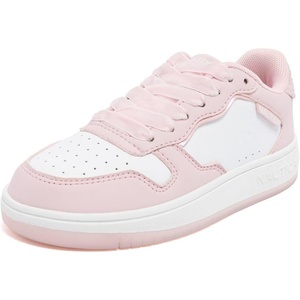 Nautica Girls Sneakers, Stylish Low-Top Tennis Shoes with Cushioned Insole for Everyday Wear, Toddler, Little Kids and Big Kids, Lace-Up/Bungee(White Blush-almina)