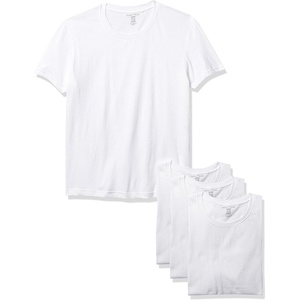 Nautica Men’s 4 Pack Cotton Crew Neck T-Shirts Undershirts(White)