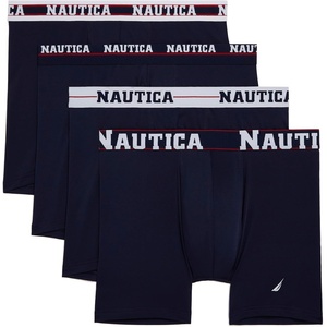 Nautica Men’s 4 Pack Limited Edition Micro Stretch Boxer Briefs(4 Peacoat-assorted Wb)