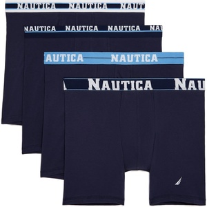 Nautica Men’s 4 Pack Limited Edition Stretch Boxer Briefs(4 Peacoat – Assorted Wb)