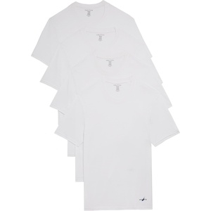 Nautica Men’s 4-Pack Cotton Limited Edition Crew Neck T-Shirts(White – Nautica 05 Logo)