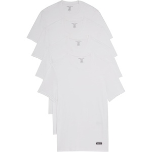 Nautica Men’s 4-Pack Cotton Limited Edition Crew Neck T-Shirts(White – Nautica Flag Logo)