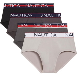 Nautica Men’s 4-pack Limited Edition Micro Briefs(Black/Charcoal/Lead/Alloy – Assorted Wb)