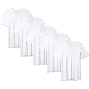 Nautica Mens 5 Pack Cotton V-Neck T-Shirts(White – 5 Pack)