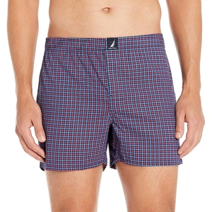 Nautica Men’s Classic Cotton Woven Boxer(2 Check – Peacoat)