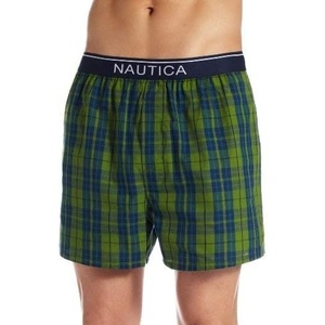 Nautica Men’s Classic Cotton Woven Boxer(Galley Green)