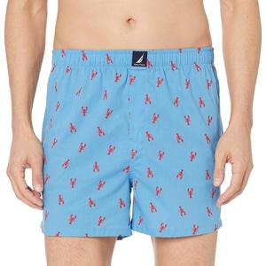 Nautica Men’s Classic Cotton Woven Boxer(Lobster-aero Blue)