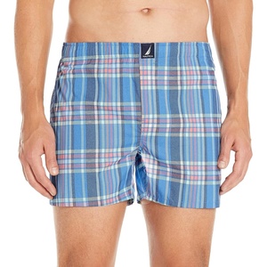 Nautica Men’s Classic Cotton Woven Boxer(Summer Plaid – Delph)