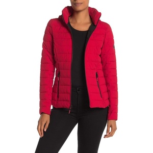 Nautica Womens Faux Fur Trim Hooded Midweight Puffer Jacket(Nautica Red)