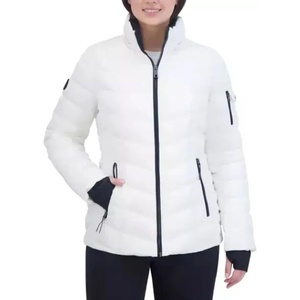 Nautica Womens Faux Fur Trim Hooded Midweight Puffer Jacket(Optic White)
