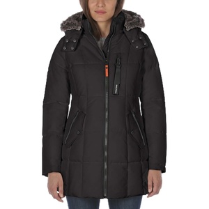 Nautica Women’s Heavyweight Puffer Jacket-Faux Fur-Lined Hood Wind & Water-Resistant Winter Coat(Jet Black)