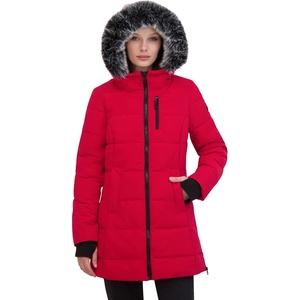 Nautica Women’s Heavyweight Puffer Jacket-Faux Fur-Lined Hood Wind & Water-Resistant Winter Coat(Nautica Red)