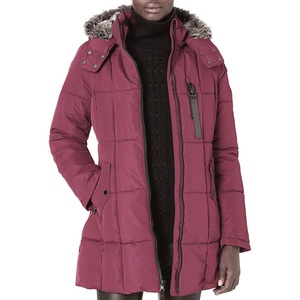 Nautica Women’s Heavyweight Puffer Jacket-Faux Fur-Lined Hood Wind & Water-Resistant Winter Coat(Red Pear)