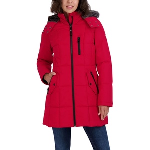 Nautica Women’s Heavyweight Puffer Jacket-Faux Fur-Lined Hood Wind & Water-Resistant Winter Coat(True Red)