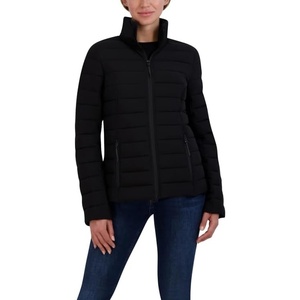 Nautica Women’s Short Stretch Packable Jacket With Hood(Black)