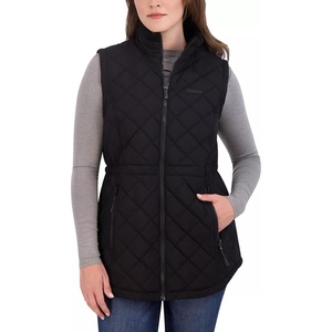Nautica Women’s Stretch Puffer Vest – Water-resistant Transitional Outerwear Layer With Detachable Hood(Caviar)