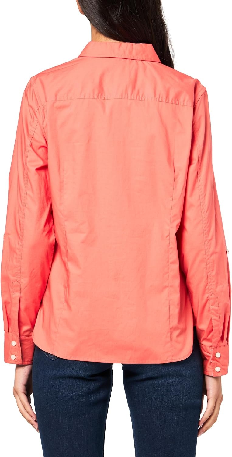 image:imageNautica Womens Button Front Long Sleeve Roll Tab ShirtCoralie