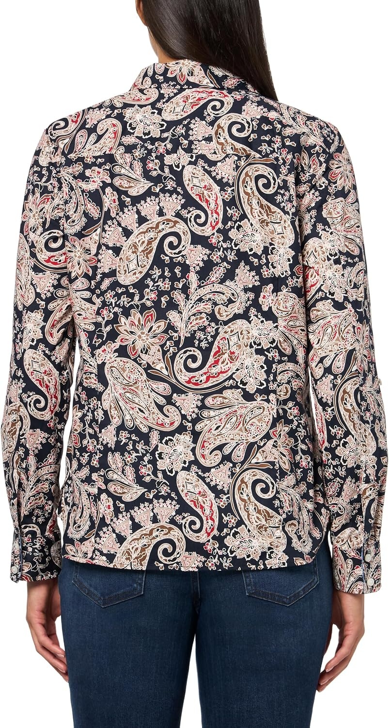 image:imageNautica Womens Button Front Long Sleeve Roll Tab ShirtNew Night Sky Multi