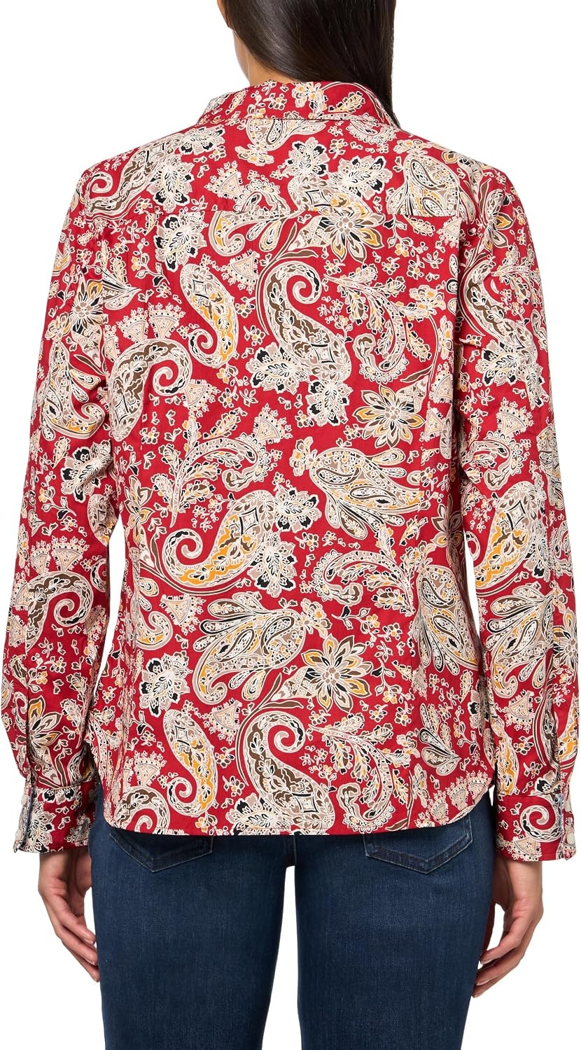 image:imageNautica Womens Button Front Long Sleeve Roll Tab ShirtNew Samba Multi