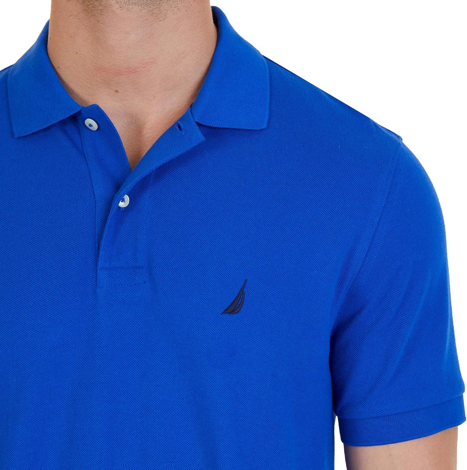 image:imageNautica Mens Short Sleeve Stretch Solid Deck Polo ShirtBright Cobalt