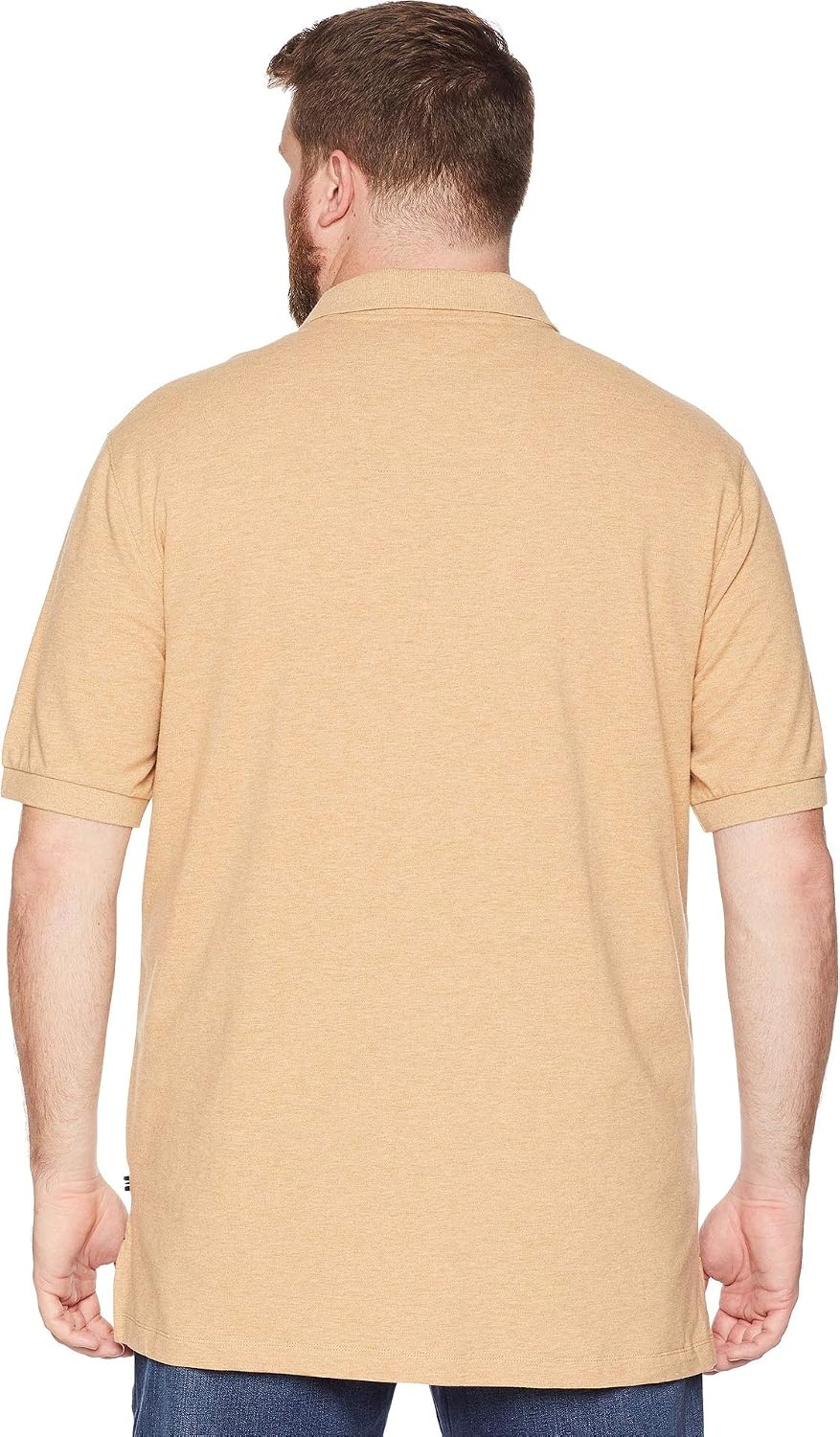 image:imageNautica Mens Short Sleeve Stretch Solid Deck Polo ShirtDesert Camel Heather