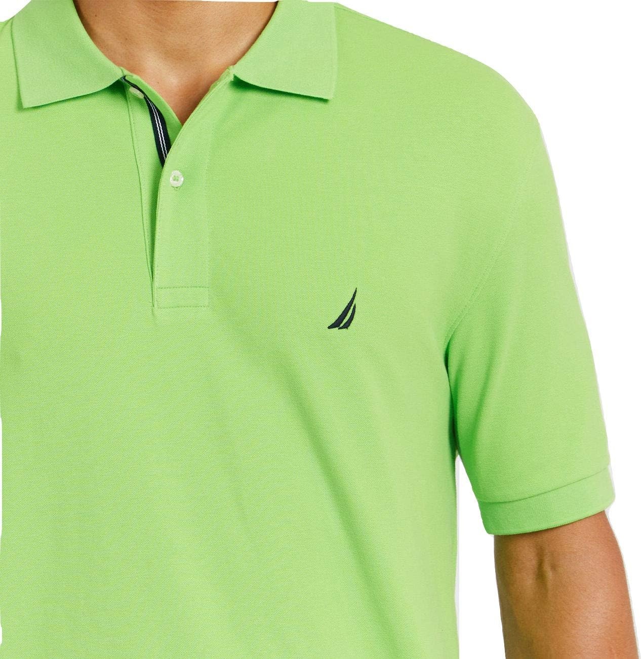 image:imageNautica Mens Short Sleeve Stretch Solid Deck Polo ShirtLime Surf