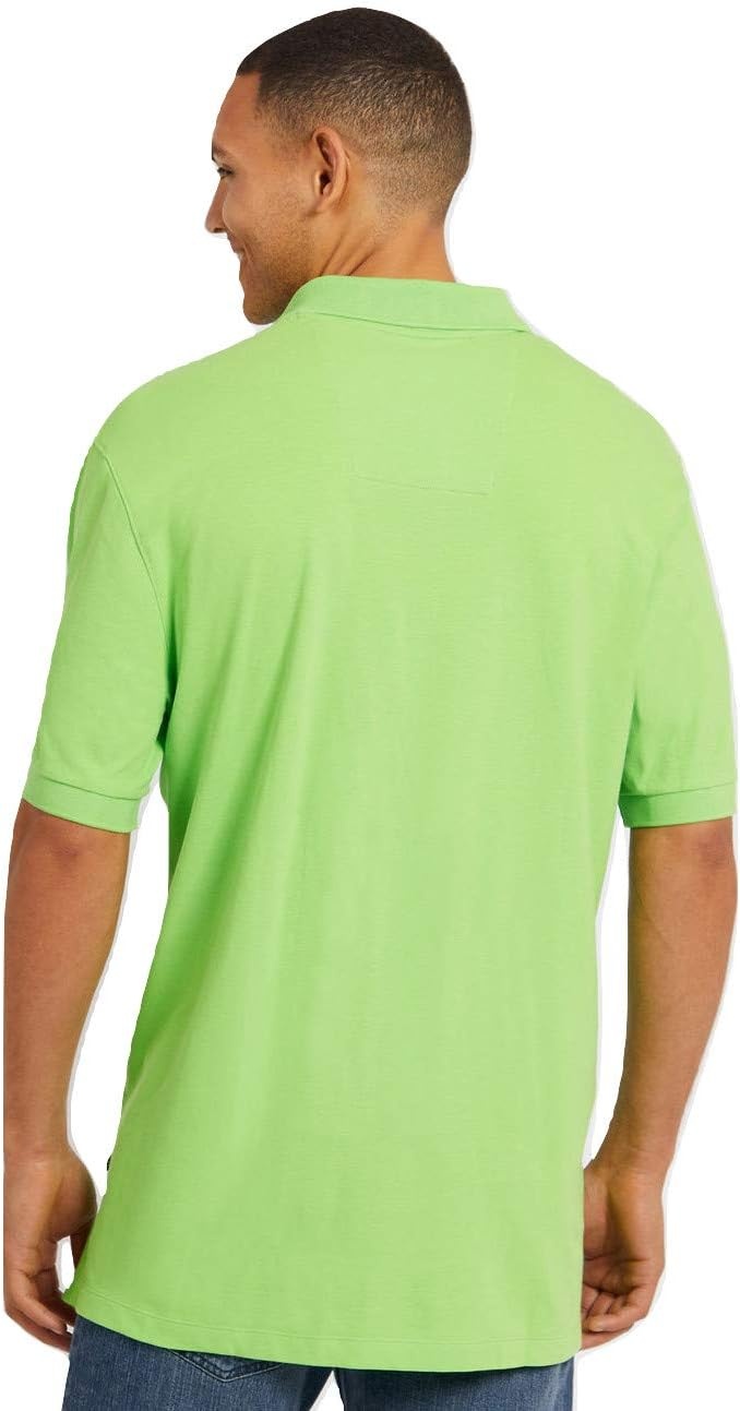 image:imageNautica Mens Short Sleeve Stretch Solid Deck Polo ShirtLime Surf