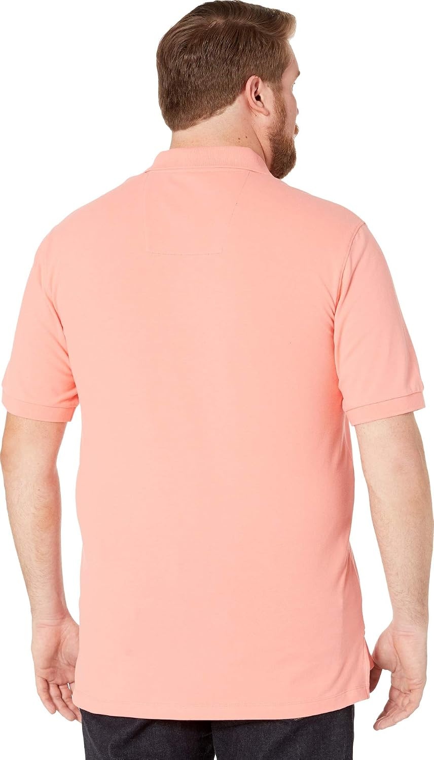image:imageNautica Mens Short Sleeve Stretch Solid Deck Polo ShirtPale Coral