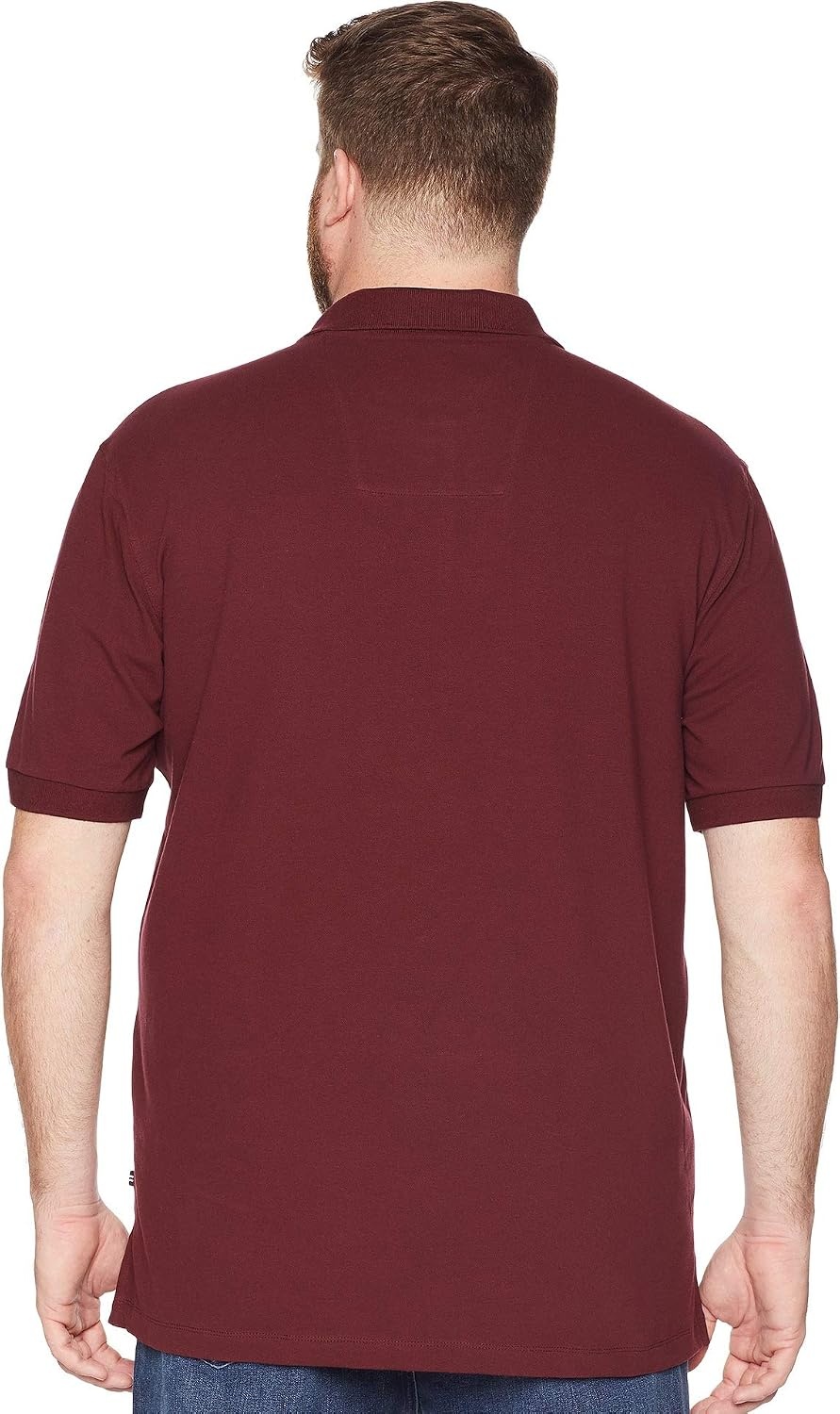 image:imageNautica Mens Short Sleeve Stretch Solid Deck Polo ShirtRoyal BurgundyRed
