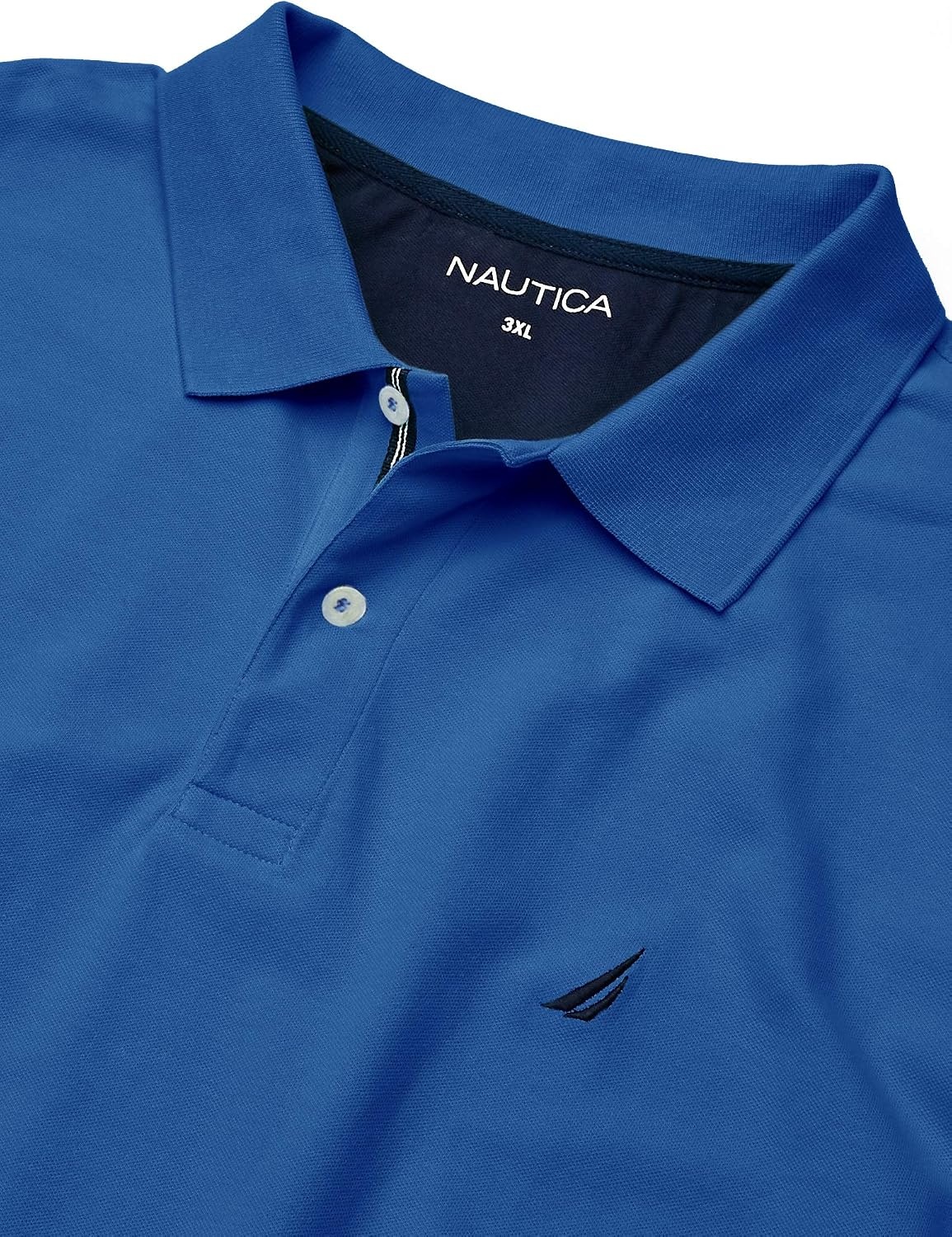 image:imageNautica Mens Short Sleeve Stretch Solid Deck Polo ShirtSpinner Blue