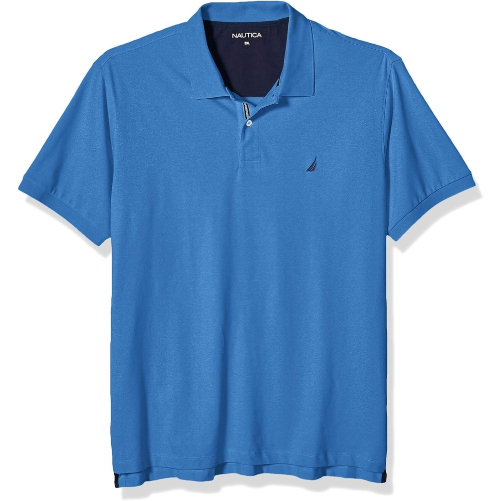 image:imageNautica Mens Short Sleeve Stretch Solid Deck Polo ShirtDelft