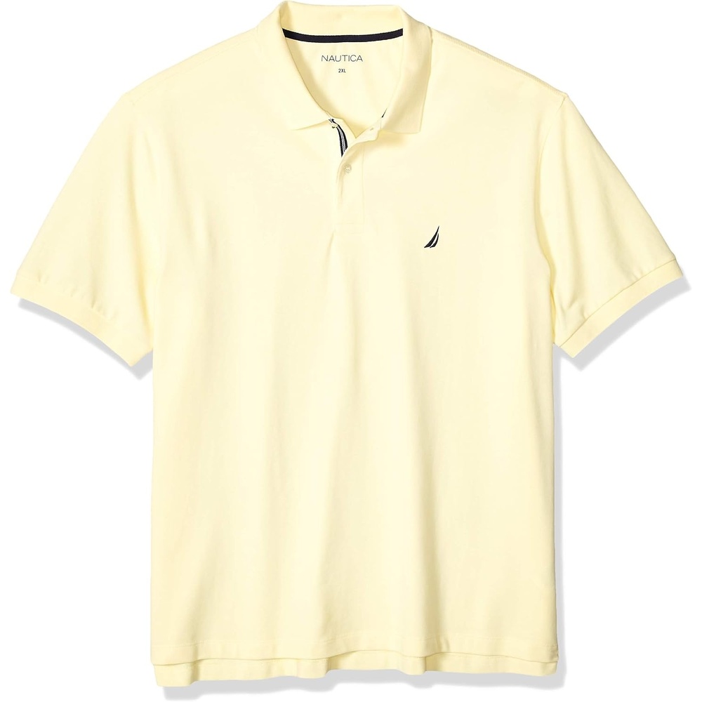 image:imageNautica Mens Short Sleeve Stretch Solid Deck Polo ShirtFrench Vanilla