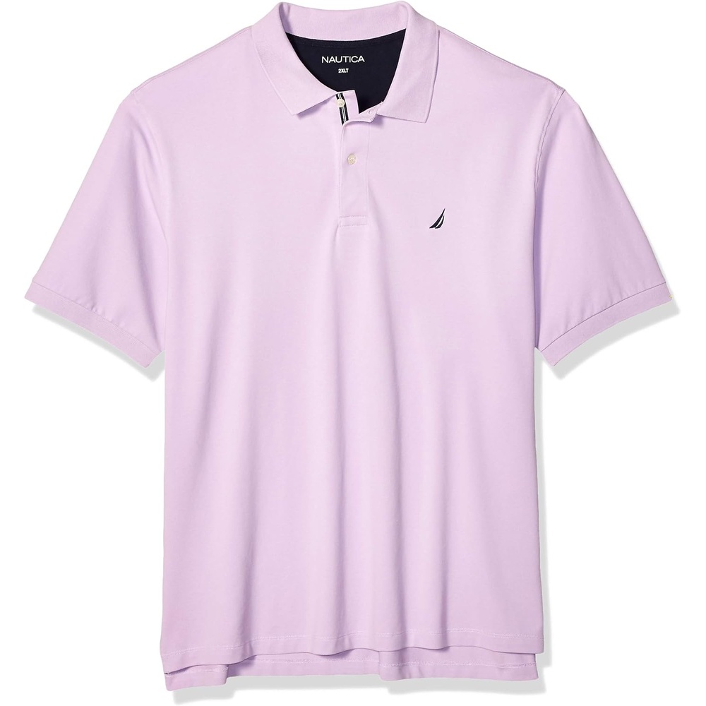 image:imageNautica Mens Short Sleeve Stretch Solid Deck Polo ShirtLavendula