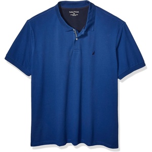 Nautica Men’s Short Sleeve Stretch Solid Deck Polo Shirt(Estate Blue)