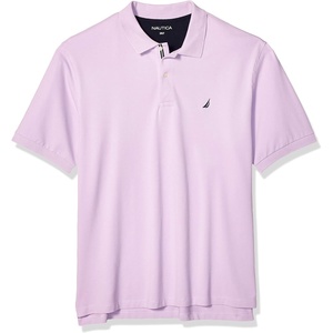 Nautica Men’s Short Sleeve Stretch Solid Deck Polo Shirt(Lavendula)