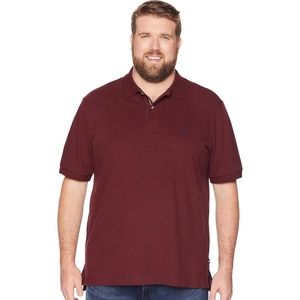 Nautica Men’s Short Sleeve Stretch Solid Deck Polo Shirt(Royal Burgundy/Red)