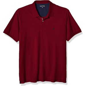 Nautica Men’s Short Sleeve Stretch Solid Deck Polo Shirt(Zinfandel)
