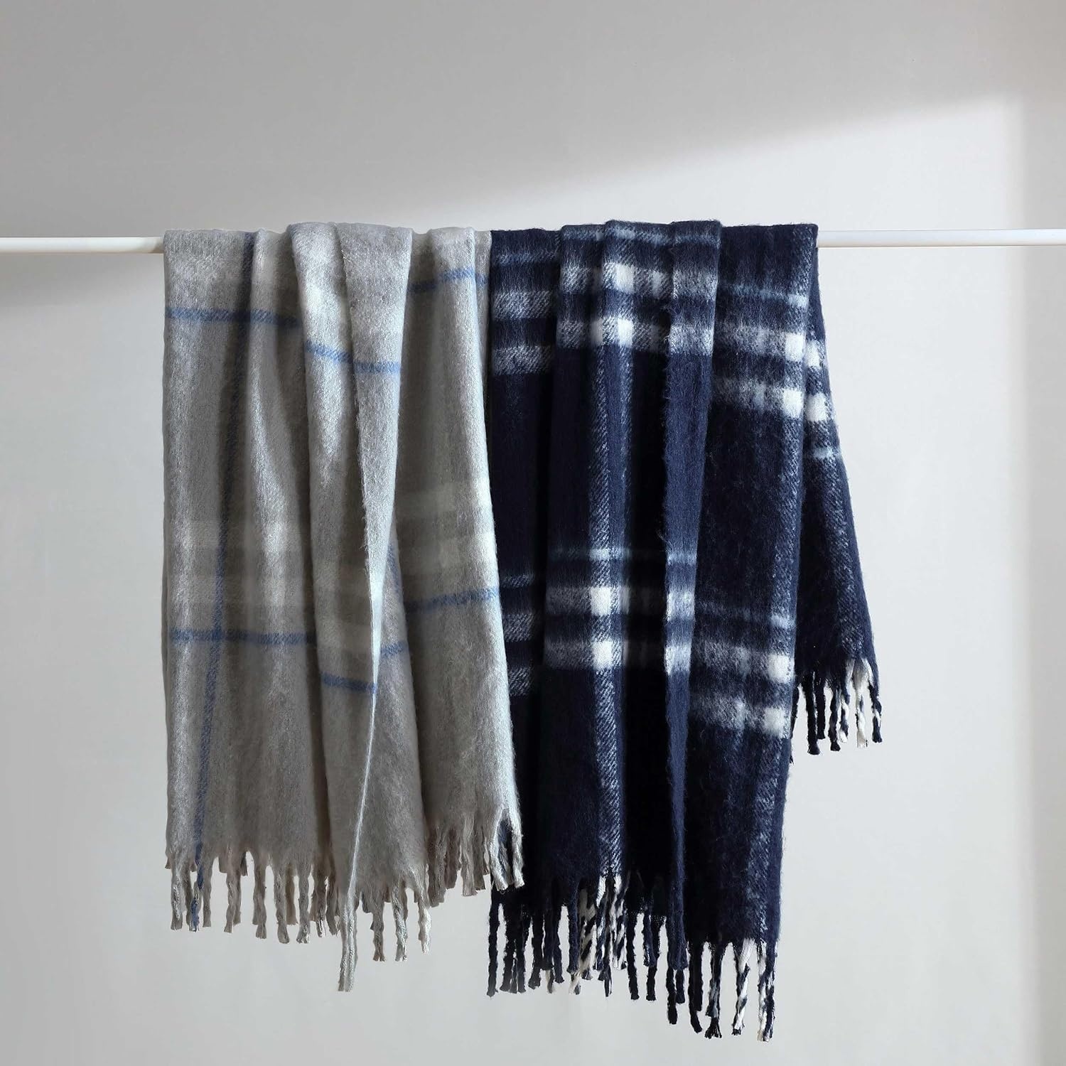 image:imageNautica Blanket Faux Mohair Throw Blanket for Bed or Couch YarnDyed with Soft Textured Feel Medium Weight for Year Round Ryan Cove Plaid Blue 50 x 60Ryan Cove Plaid Grey
