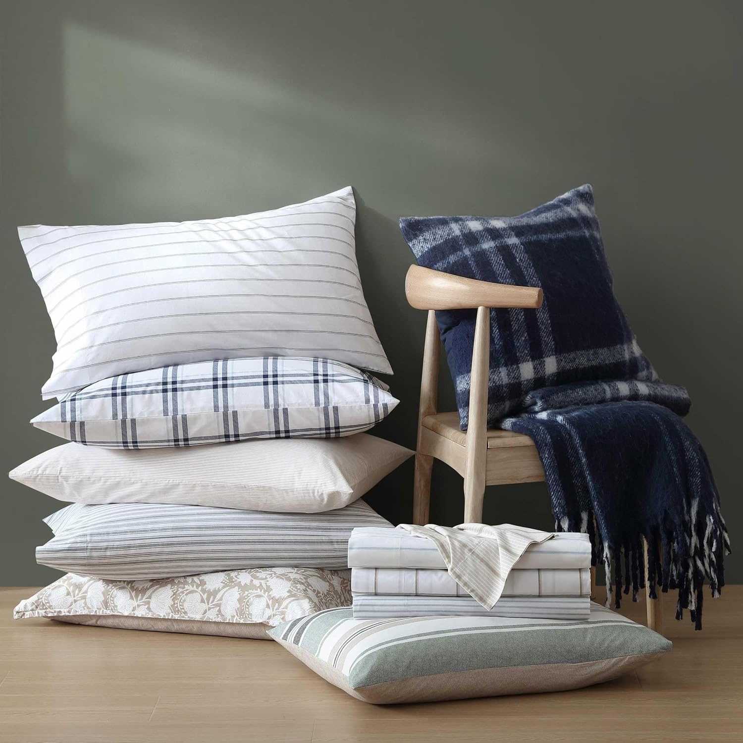 image:imageNautica Blanket Faux Mohair Throw Blanket for Bed or Couch YarnDyed with Soft Textured Feel Medium Weight for Year Round Ryan Cove Plaid Blue 50 x 60Ryan Cove Plaid Blue