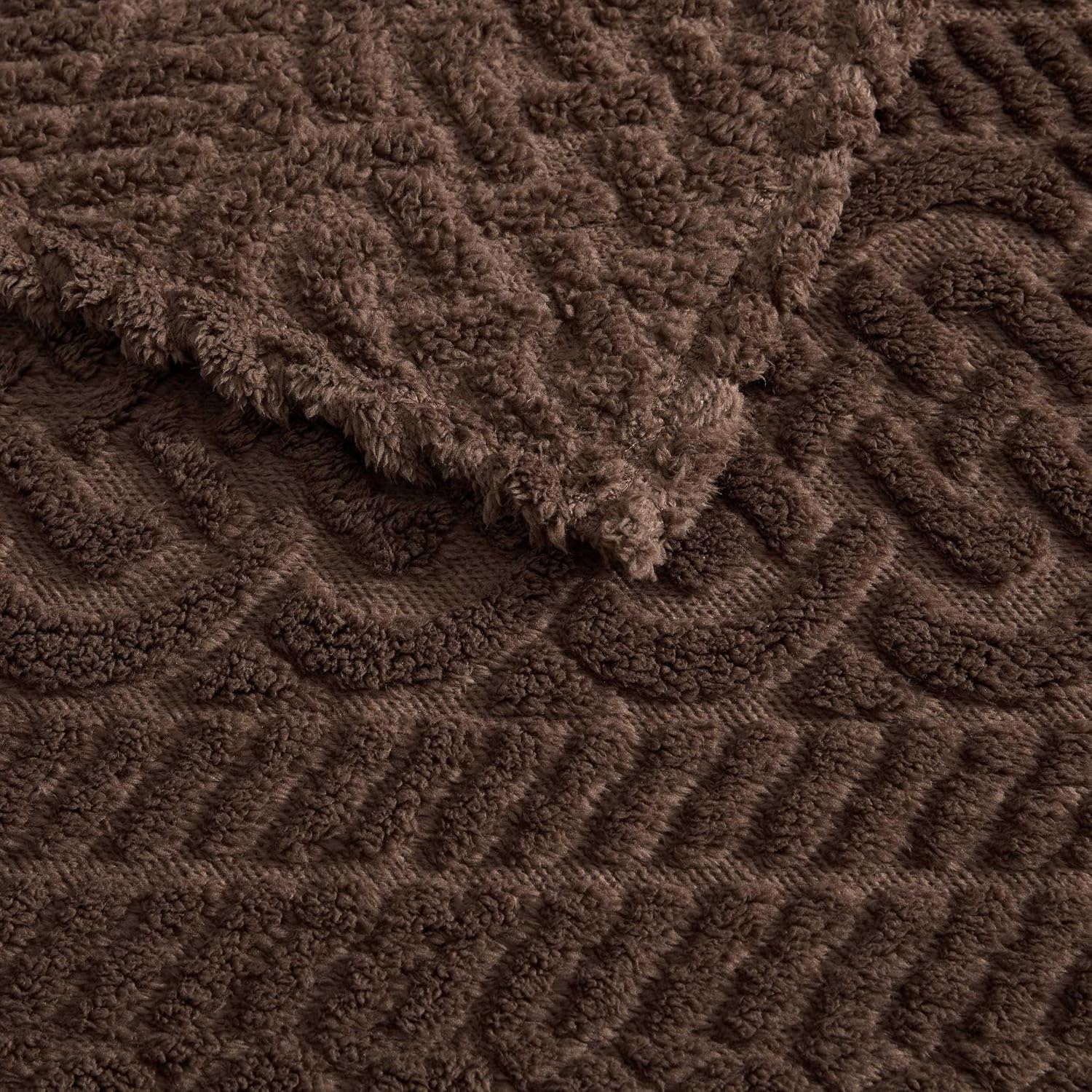 image:imageNautica Throw Blanket Soft Cable Knit Sherpa Bedding Ideal for Bed or Couch Declan Navy 50 x 60Declan Brown