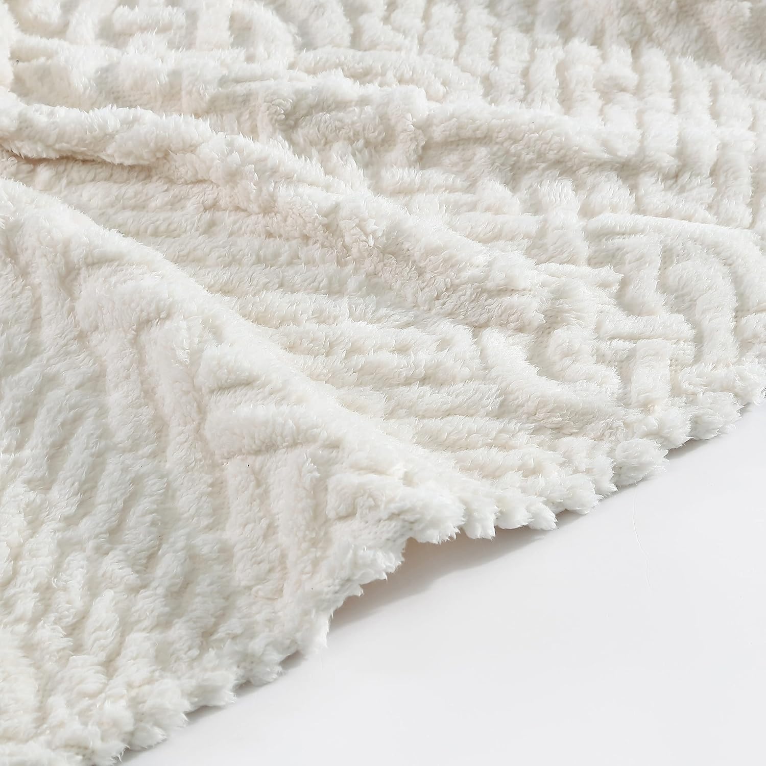 image:imageNautica Throw Blanket Soft Cable Knit Sherpa Bedding Ideal for Bed or Couch Declan Navy 50 x 60Declan Ivory