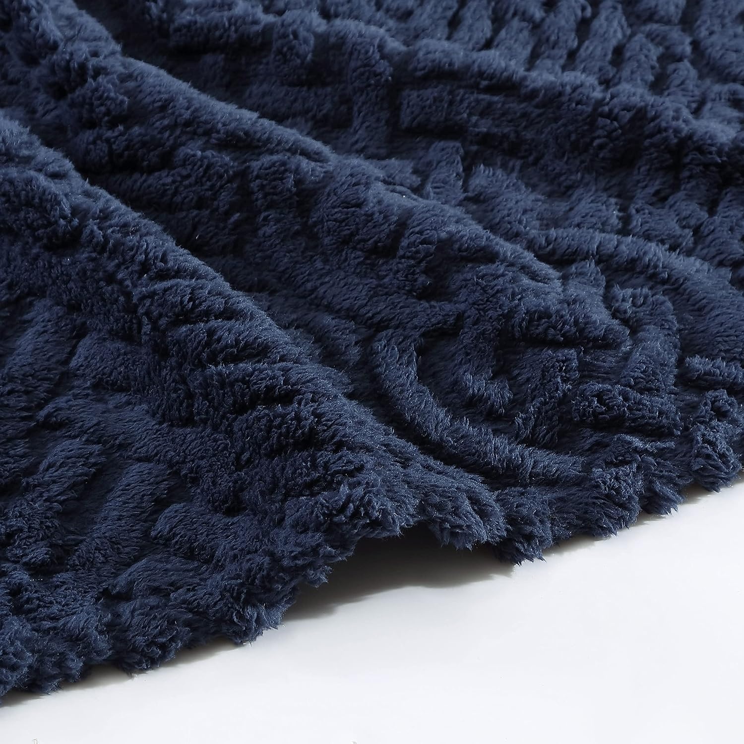 image:imageNautica Throw Blanket Soft Cable Knit Sherpa Bedding Ideal for Bed or Couch Declan Navy 50 x 60Declan Navy