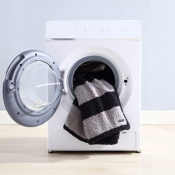 image:imageNautica Throw Blanket Soft Cable Knit Sherpa Bedding Ideal for Bed or Couch Declan Navy 50 x 60Lawndale BlackGrey