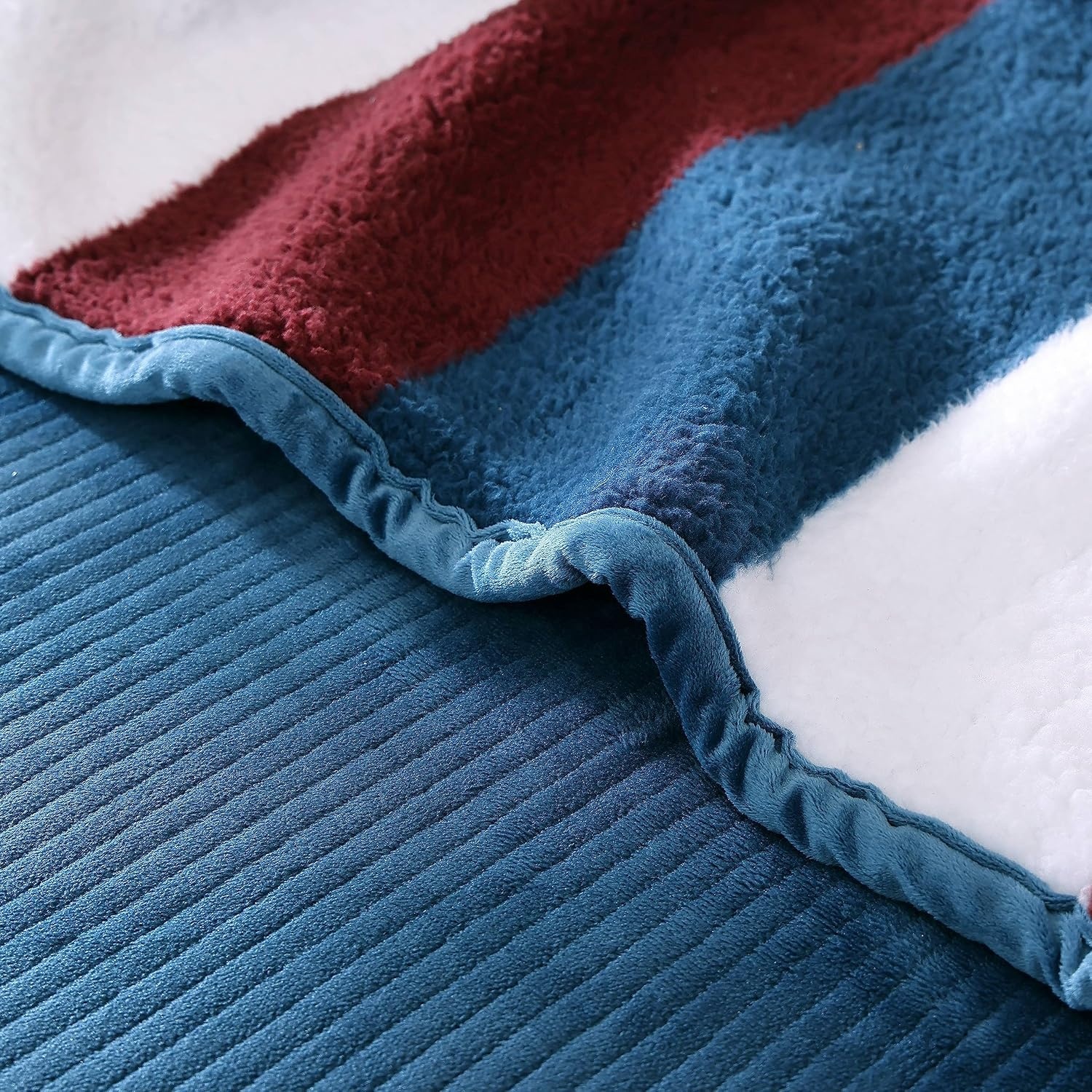 image:imageNautica Throw Blanket Soft Cable Knit Sherpa Bedding Ideal for Bed or Couch Declan Navy 50 x 60Wilton Navy