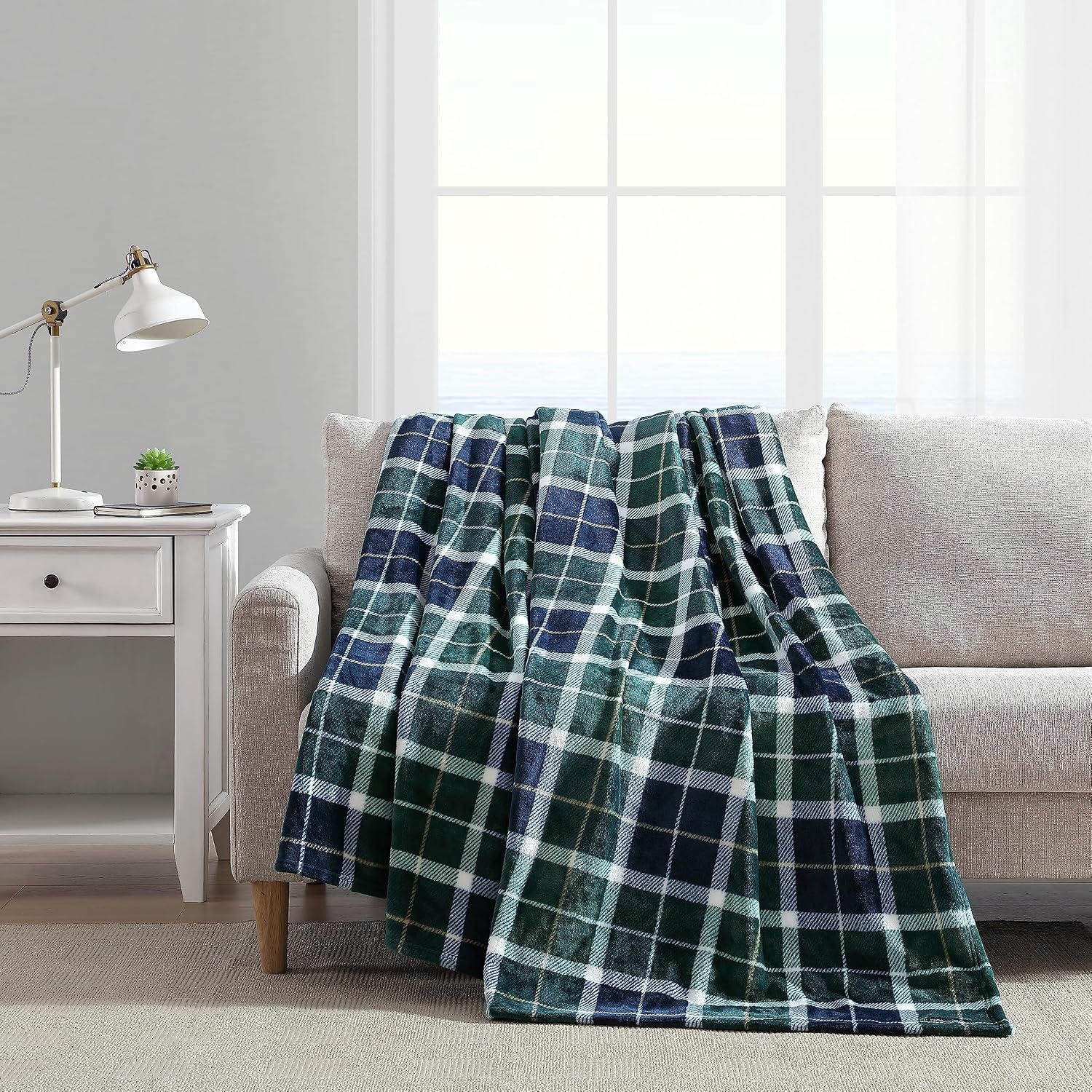 image:imageNautica Twin Blanket Soft Plush Fleece Bedding Ideal for Bed or Couch Dorm Essentials OekoTex Certified Winter Tattersall RedNorthsail Plaid Navy